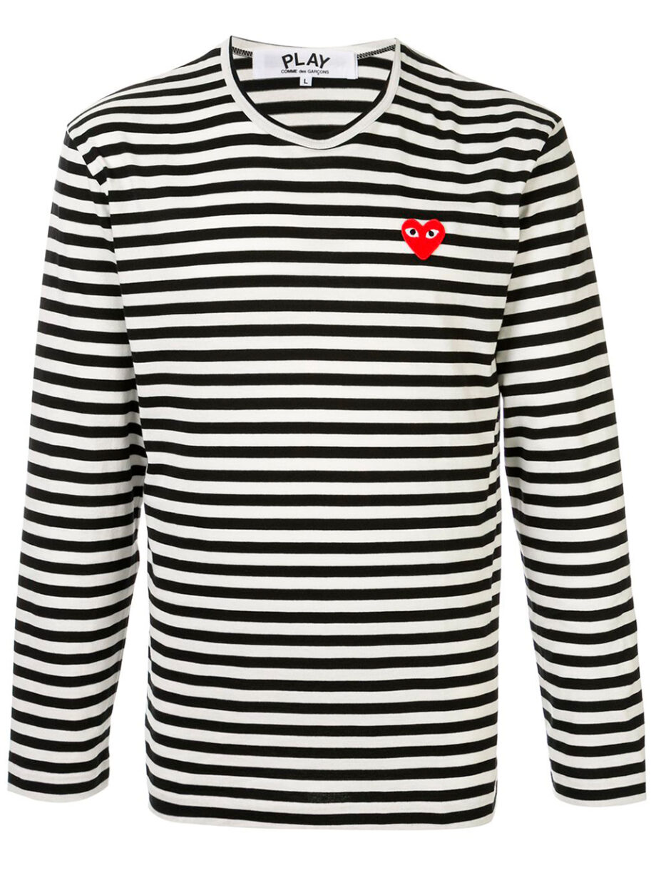 Imagem de: Camiseta Manga Longa Comme Des Garçons Play Listrada Preta