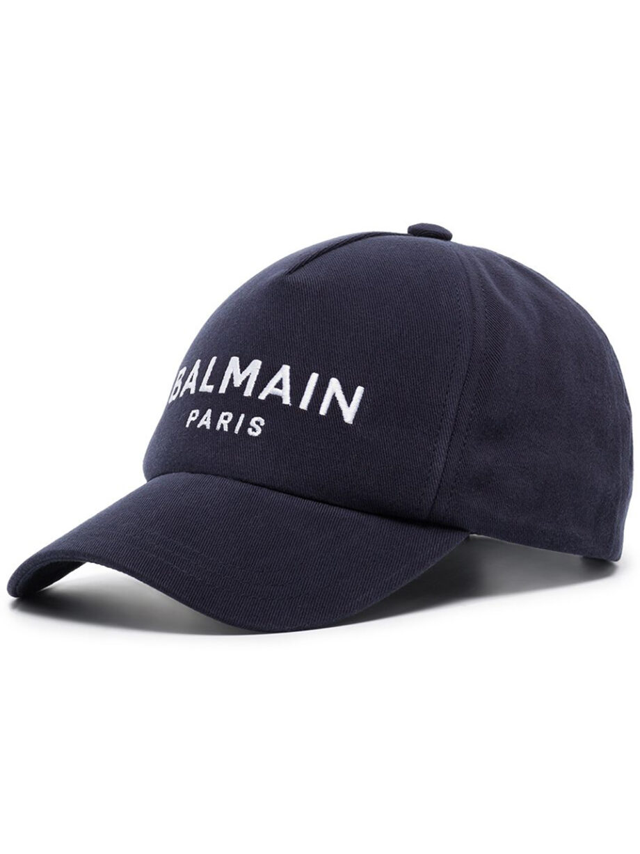 Imagem de: Boné Balmain Azul Escuro com Logo Bordado