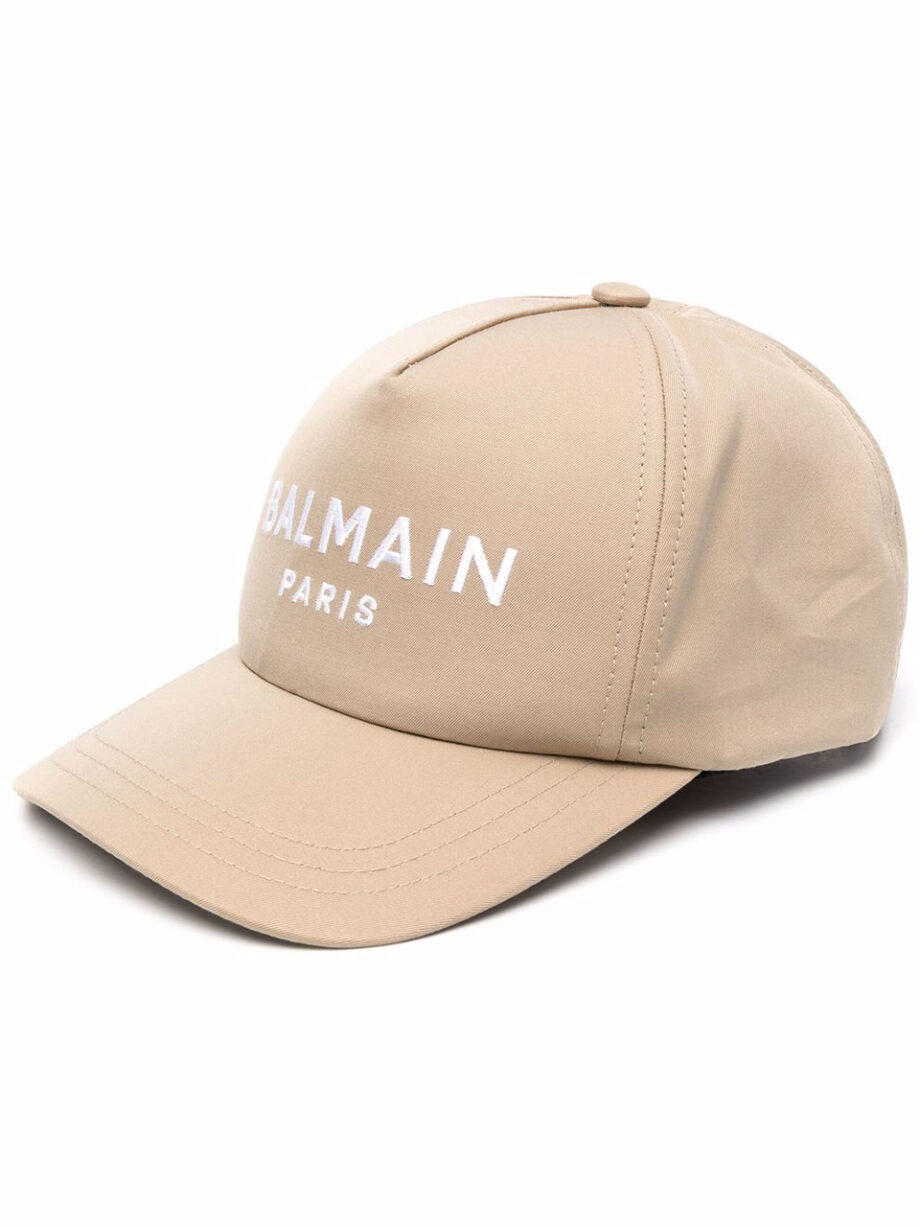 Imagem de: Boné Balmain Bege com Logo Bordado
