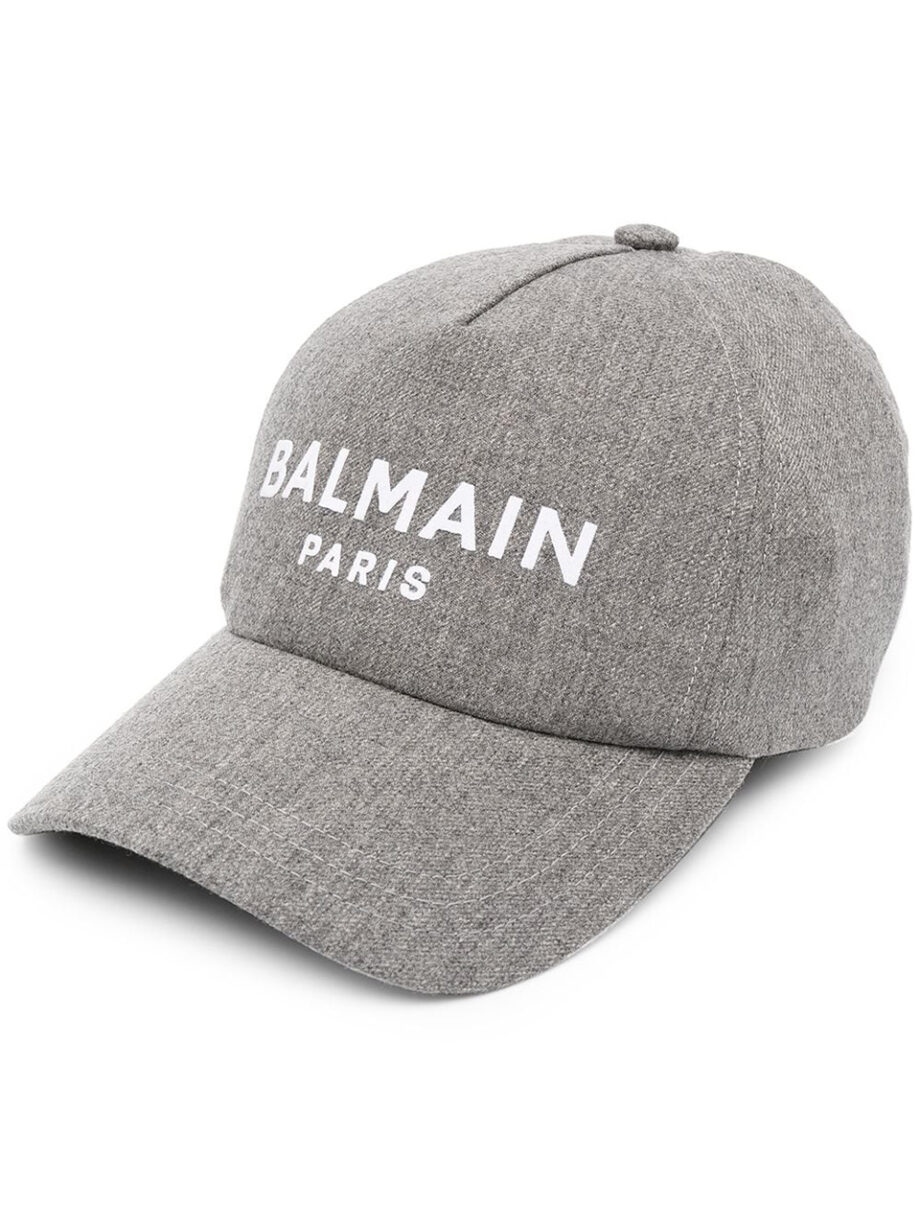 Imagem de: Boné Balmain Cinza com Estampa de Logo