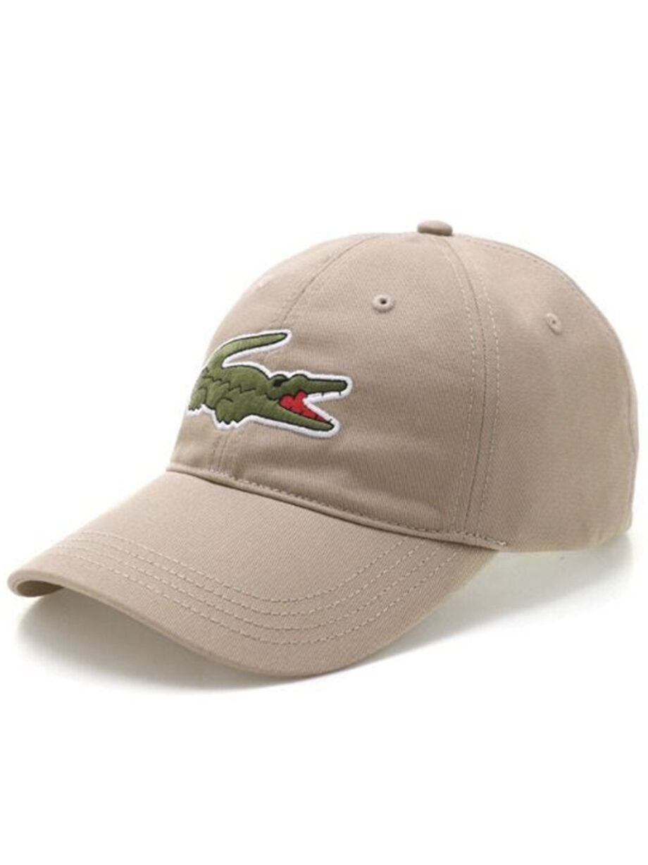 Imagem de: Boné Lacoste Bege com Logo Frontal Grande