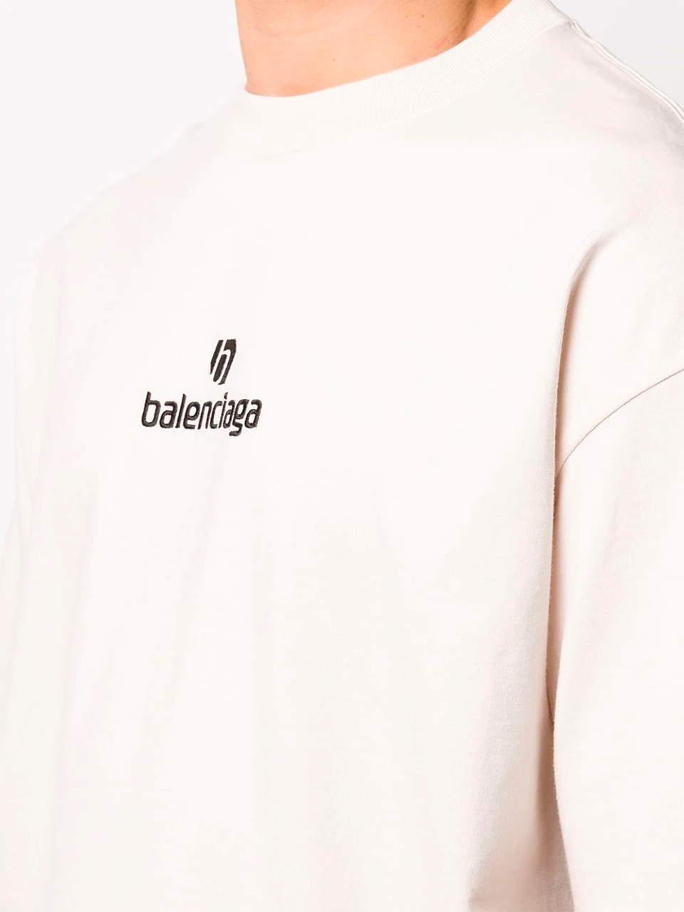 Imagem de: Camiseta Balenciaga Branca com Logo Sponsor