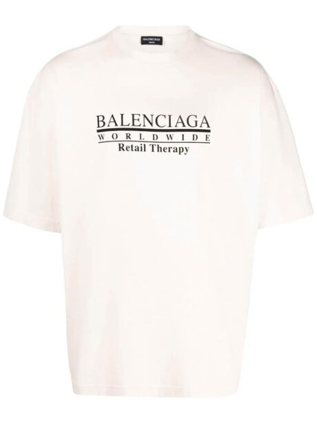 Imagem de: Camiseta Balenciaga Branca com Logo Retail Therapy
