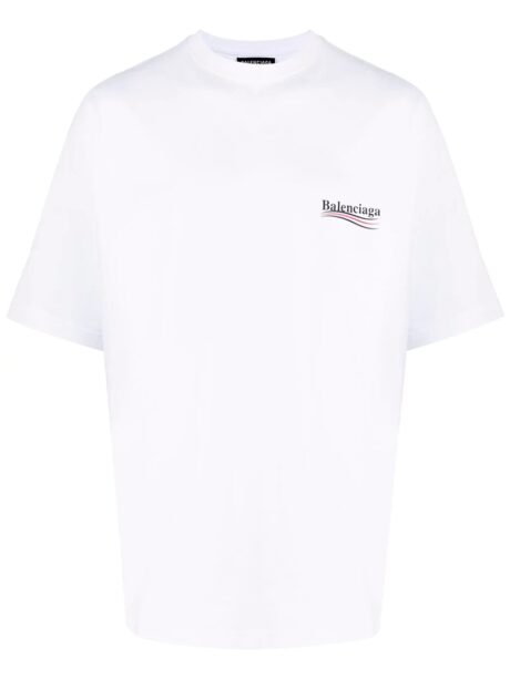 Imagem de: Camiseta Balenciaga Oversized Branca com Logo