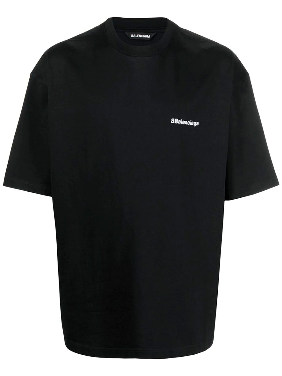 Imagem de: Camiseta Balenciaga Preta com Logo Bordado BB