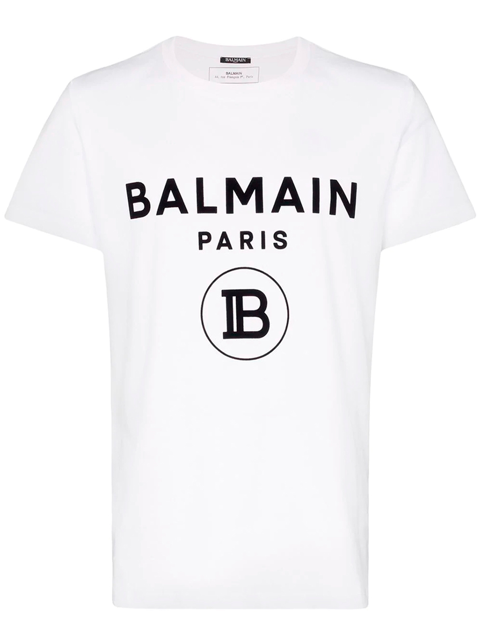 Imagem de: Camiseta Balmain Paris Branca com Estampa Preta