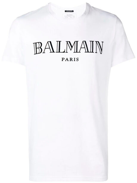 Imagem de: Camiseta Balmain Paris Branca com Estampa Grande