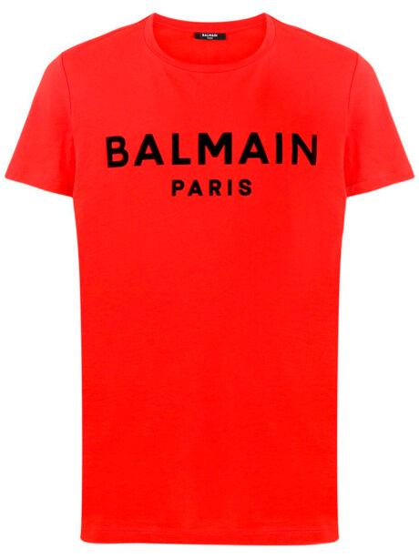 Imagem de: Camiseta Balmain Paris Laranja com Logo