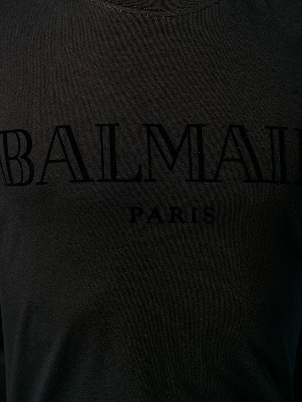 Imagem de: Camiseta Balmain Paris Preta com Estampa Preta