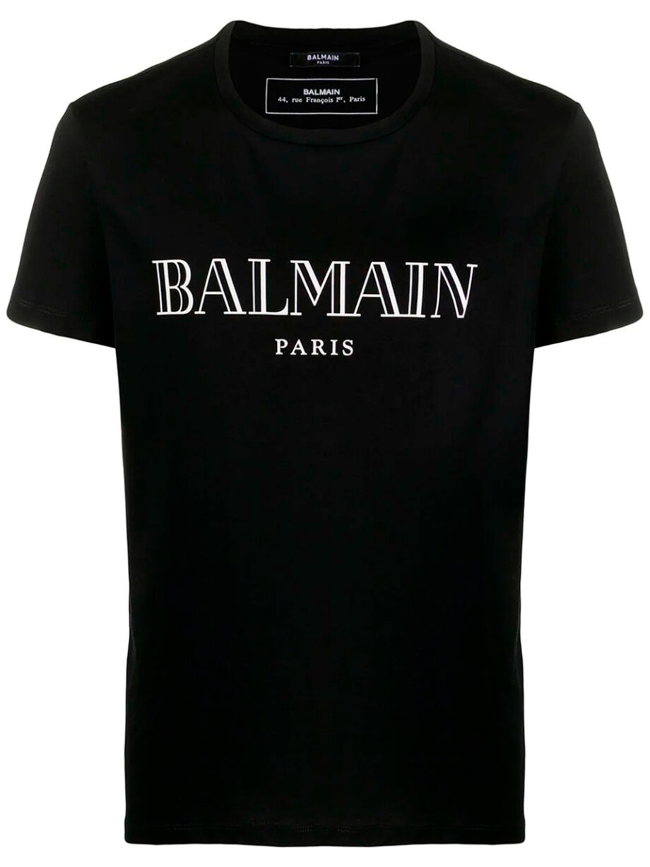 Imagem de: Camiseta Balmain Paris Preta com Estampa
