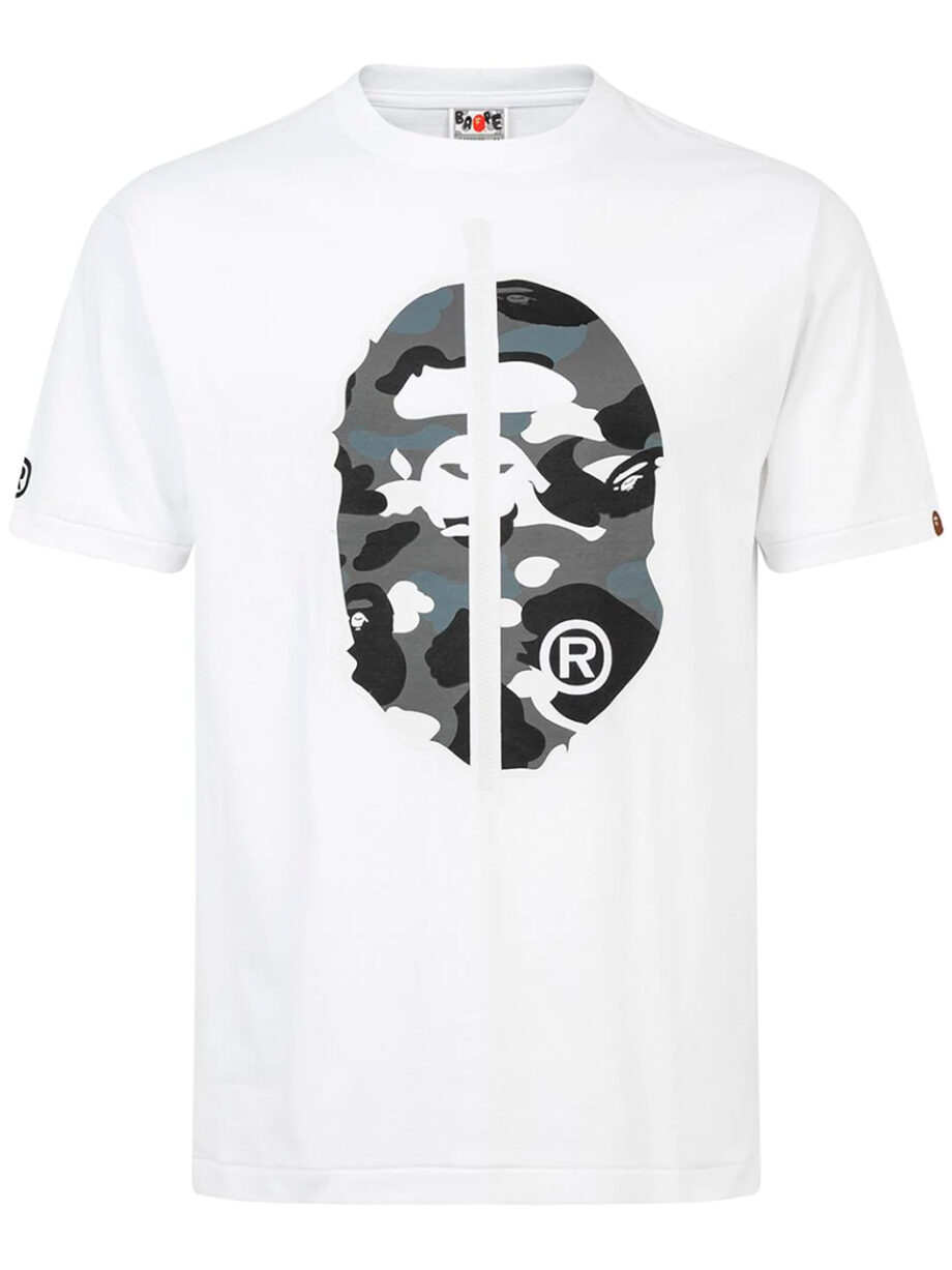 Imagem de: Camiseta BAPE Branca com Estampa Camo