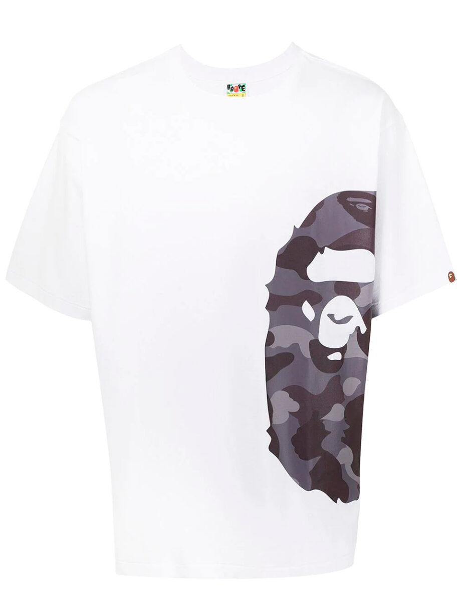 Imagem de: Camiseta BAPE Branca com Logo Grande
