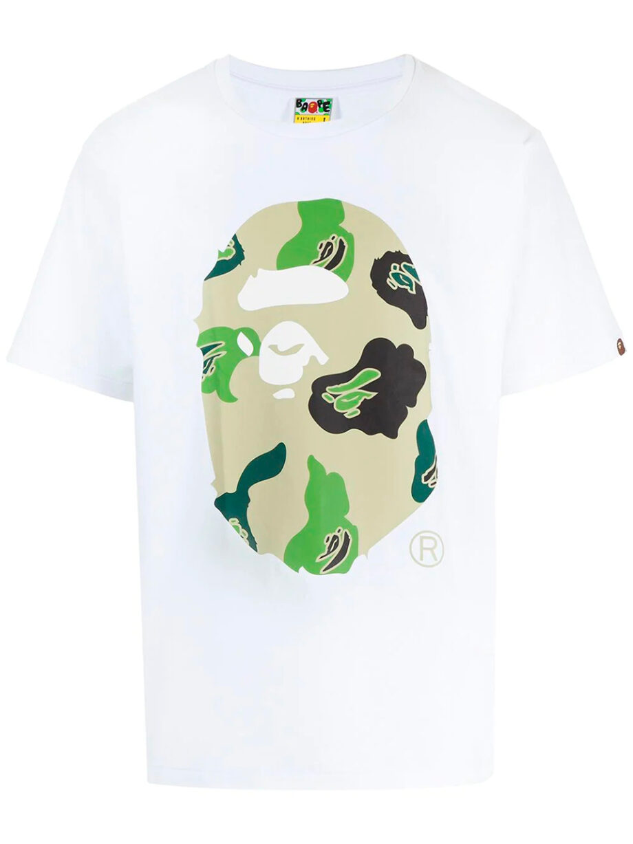 Imagem de: Camiseta BAPE Branca com Logo Verde