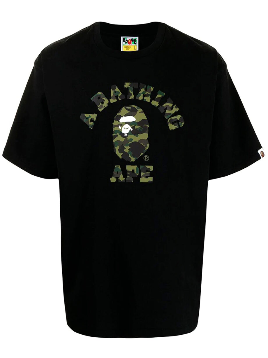 Imagem de: Camiseta BAPE Preta com Logo Camo