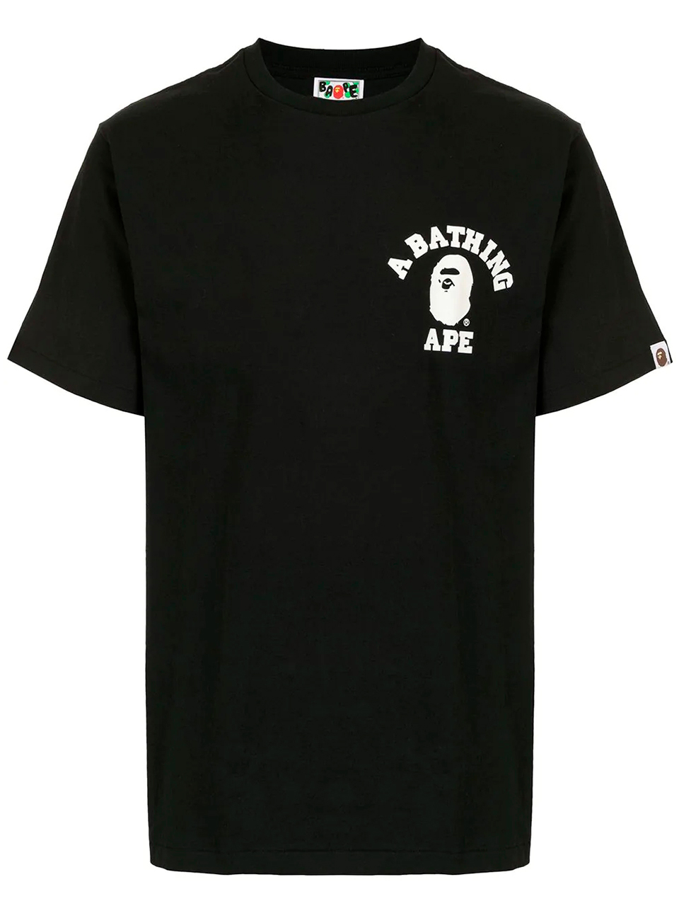 Imagem de: Camiseta BAPE Preta com Logo Pequeno Branco