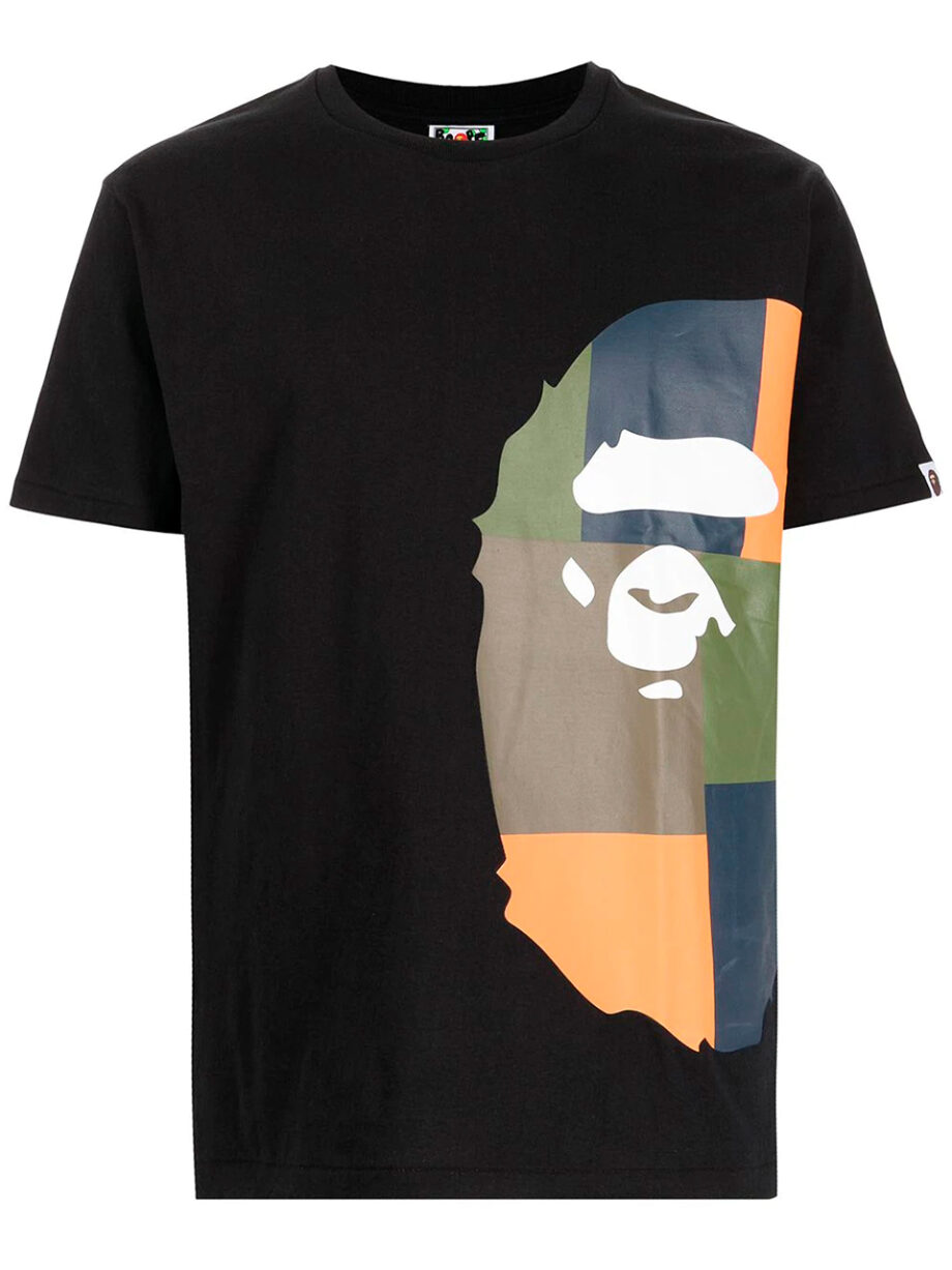 Imagem de: Camiseta BAPE Preta com Logo Xadrez