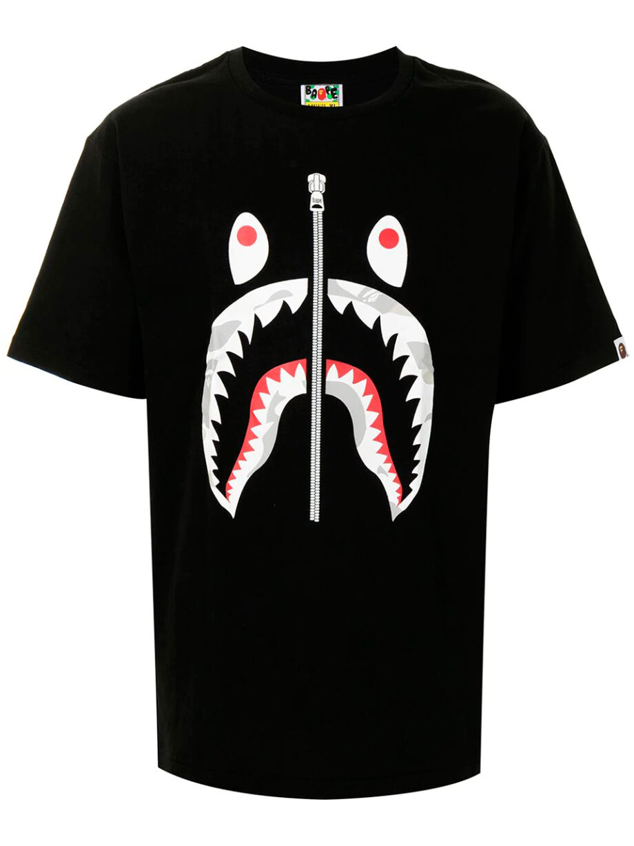 Imagem de: Camiseta BAPE Shark Preta com Estampa