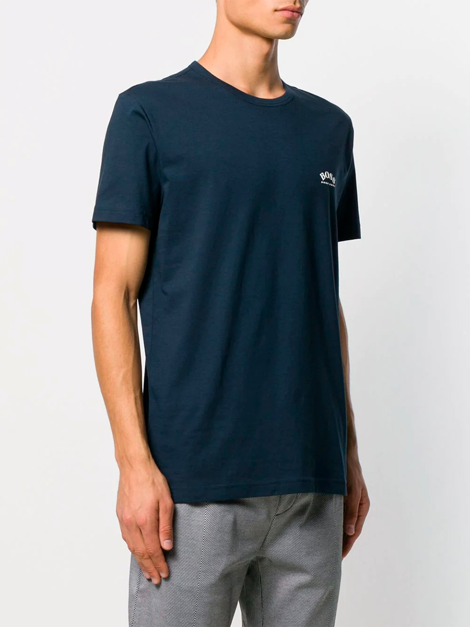 Imagem de: Camiseta BOSS Azul Marinho com Logo Branco