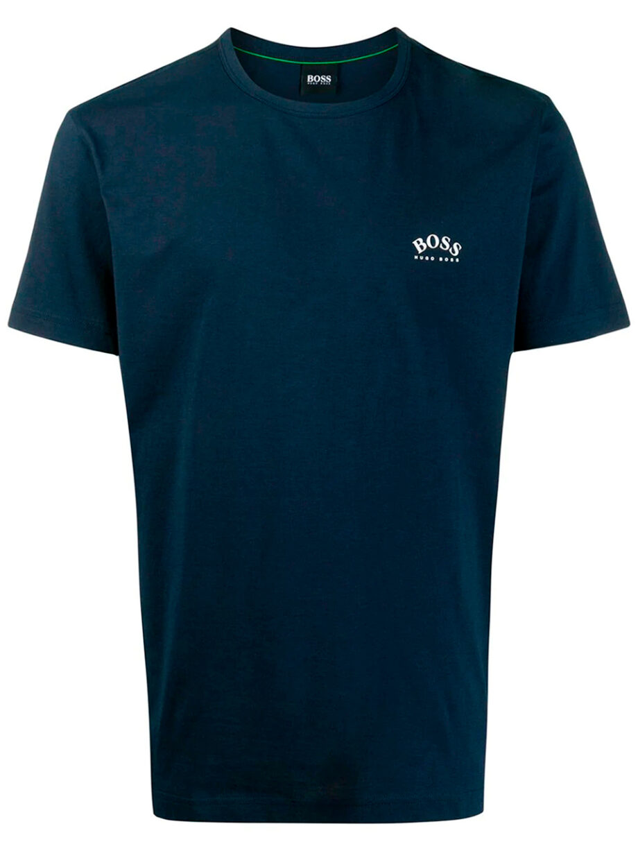Imagem de: Camiseta BOSS Azul Marinho com Logo Branco