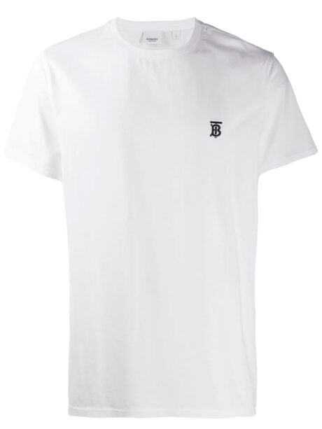 Imagem de: Camiseta Burberry Branca com Logo Bordado