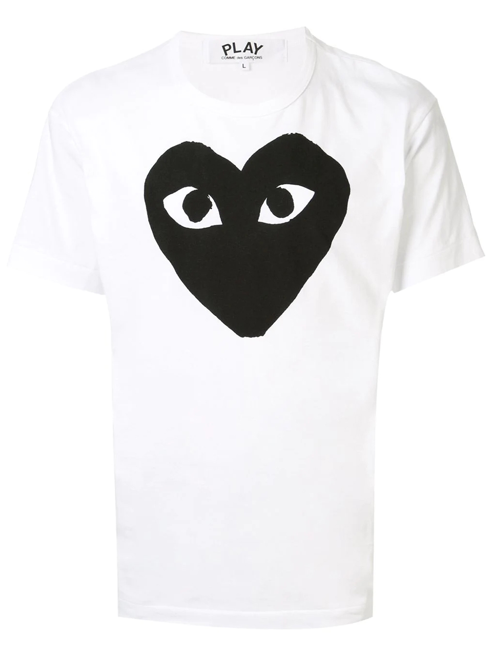 Imagem de: Camiseta Comme Des Garçons Branca com Logo Coração Preto