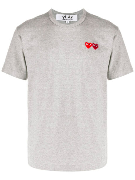 Imagem de: Camiseta Comme Des Garçons Cinza com Logo Duplo