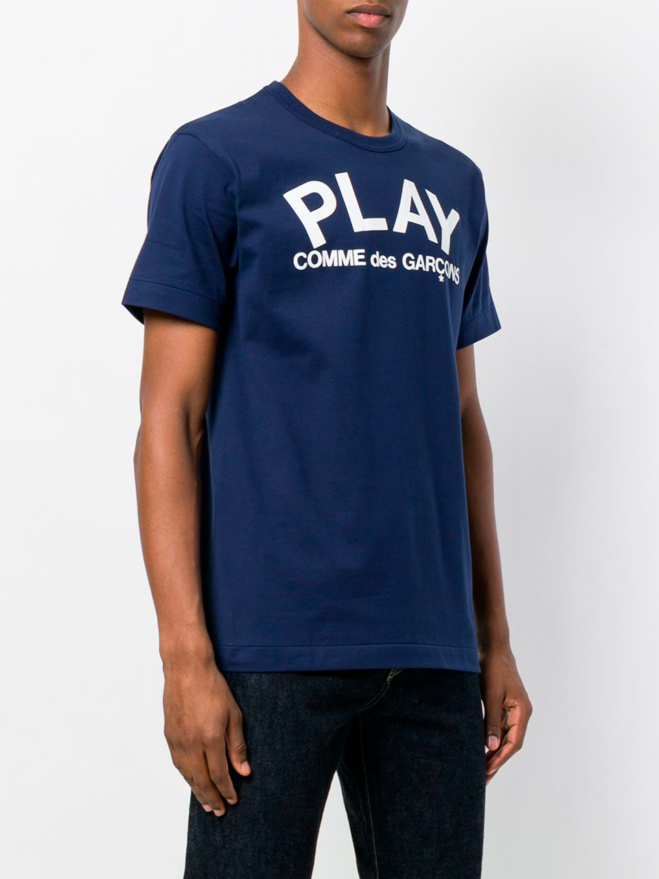 Imagem de: Camiseta Comme Des Garçons Play Azul com Estampa