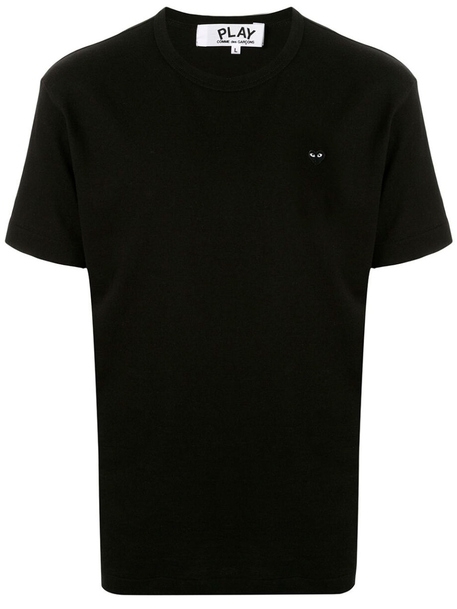 Imagem de: Camiseta Comme Des Garçons Preta com Logo Bordado