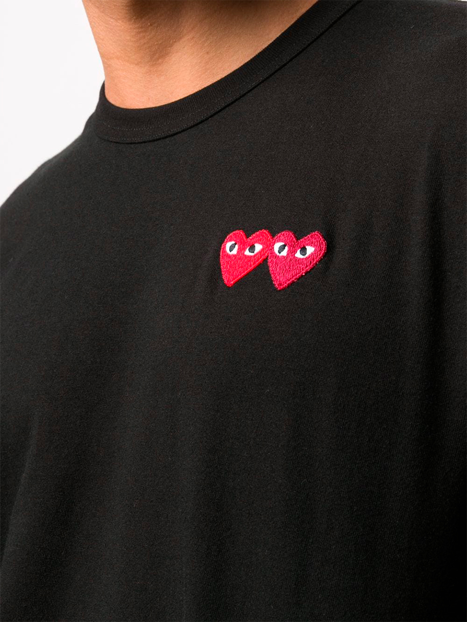 Imagem de: Camiseta Comme Des Garçons Preta com Logo Duplo