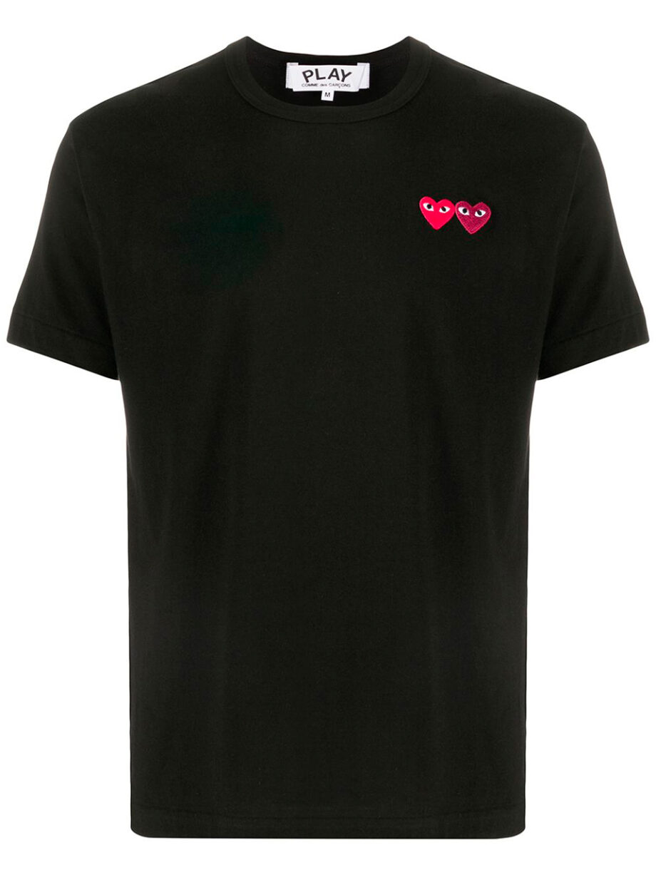 Imagem de: Camiseta Comme Des Garçons Preta com Logo Duplo