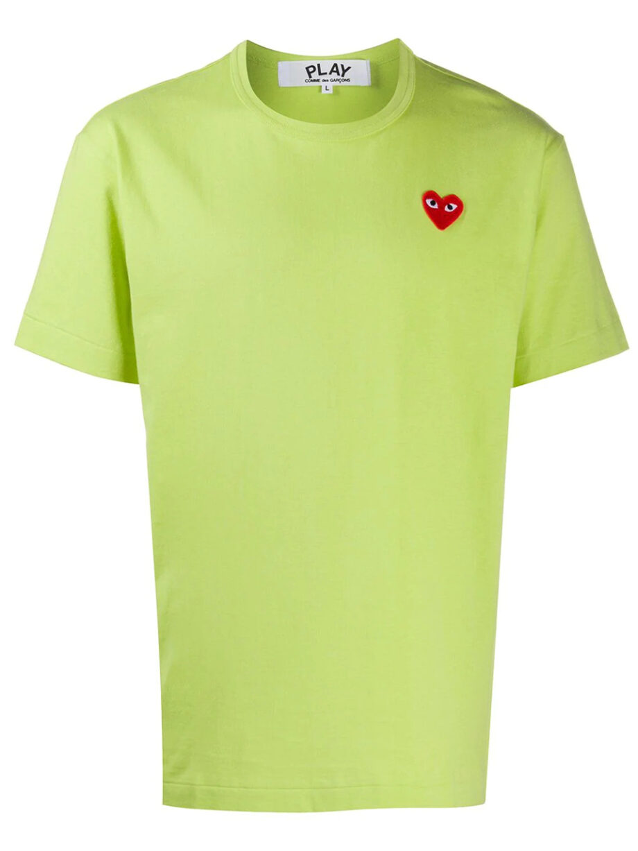 Imagem de: Camiseta Comme Des Garçons Verde Limão com Logo Bordado