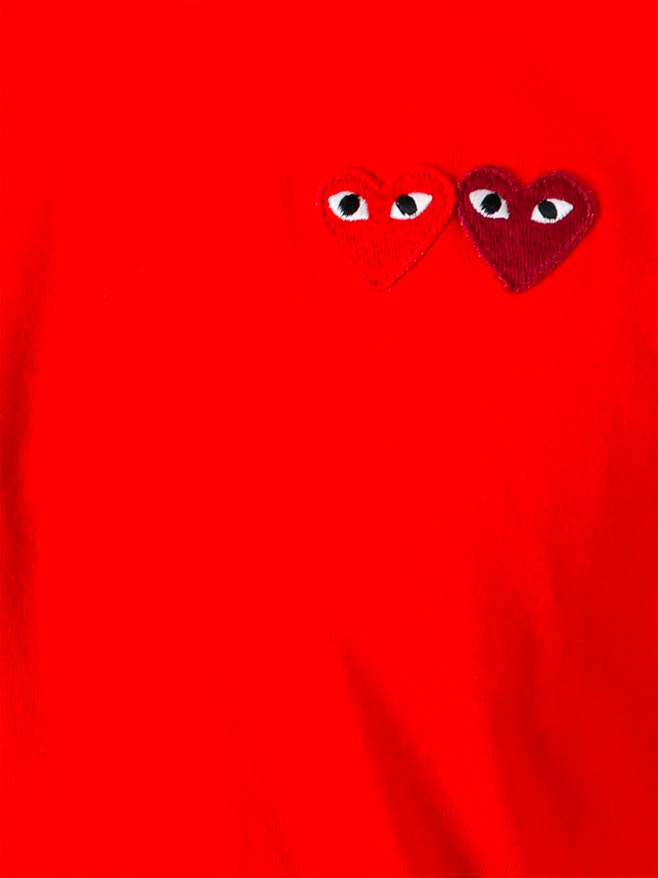 Imagem de: Camiseta Comme Des Garçons Vermelha com Logo Duplo