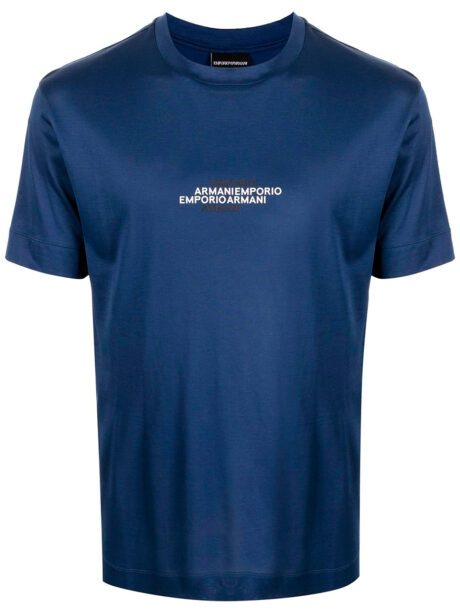 Imagem de: Camiseta Emporio Armani Azul com Logo Bicolor