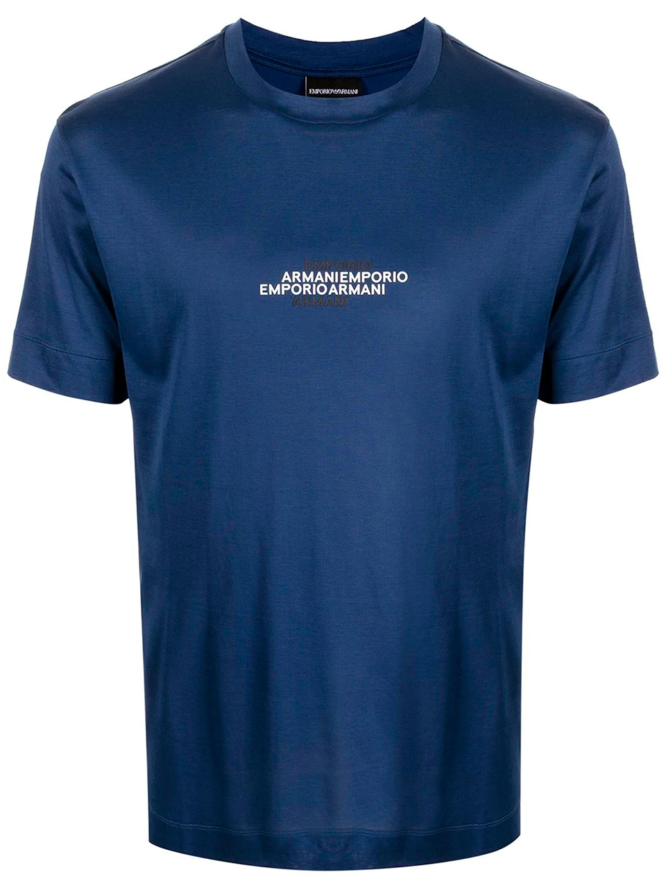 Imagem de: Camiseta Emporio Armani Azul com Logo Bicolor