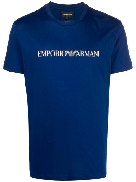 Imagem de: Camiseta Emporio Armani Azul com Logo Branco