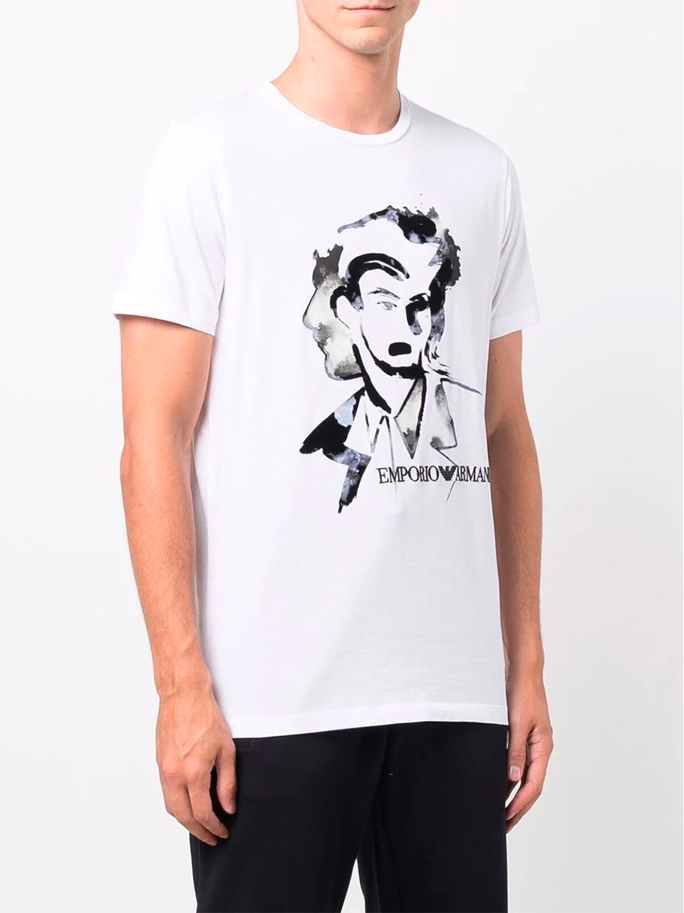 Imagem de: Camiseta Emporio Armani Branca com Estampa Abstrata
