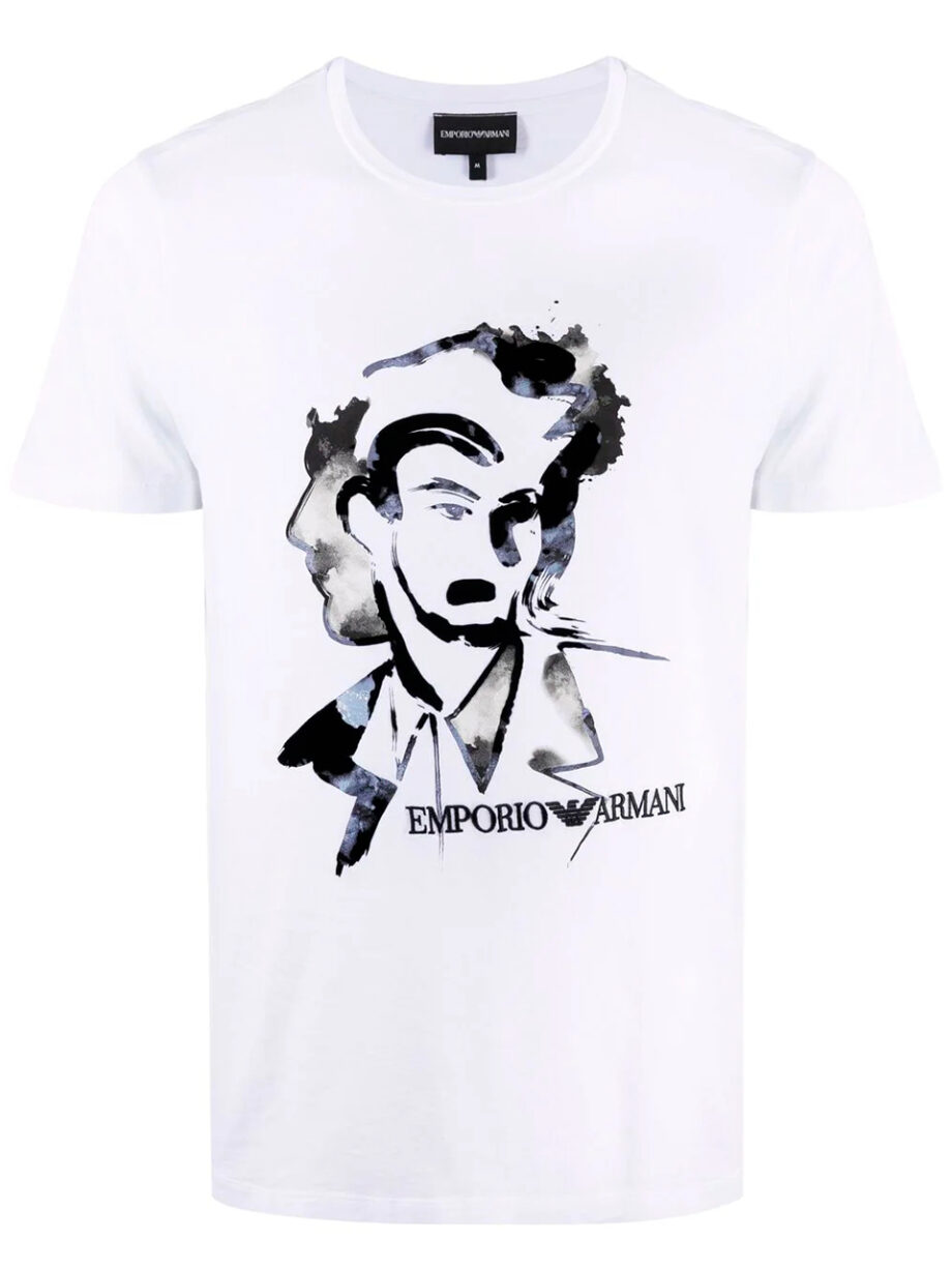 Imagem de: Camiseta Emporio Armani Branca com Estampa Abstrata