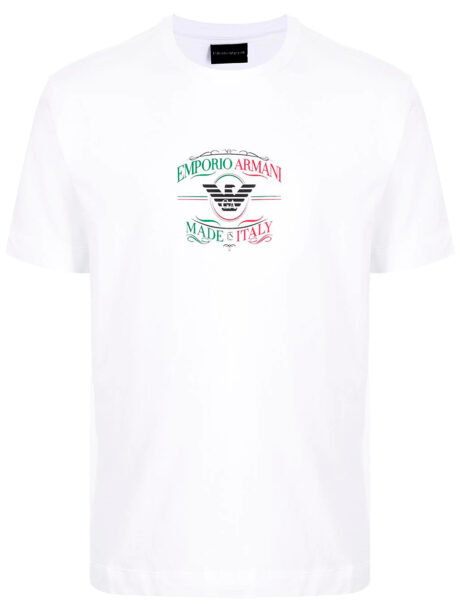 Imagem de: Camiseta Emporio Armani Branca com Estampa Bicolor