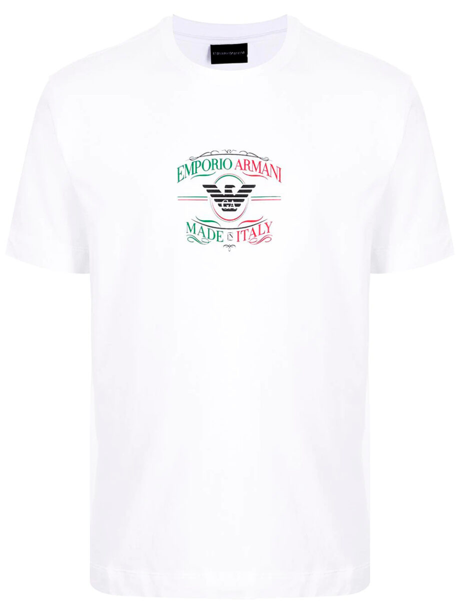Imagem de: Camiseta Emporio Armani Branca com Estampa Bicolor