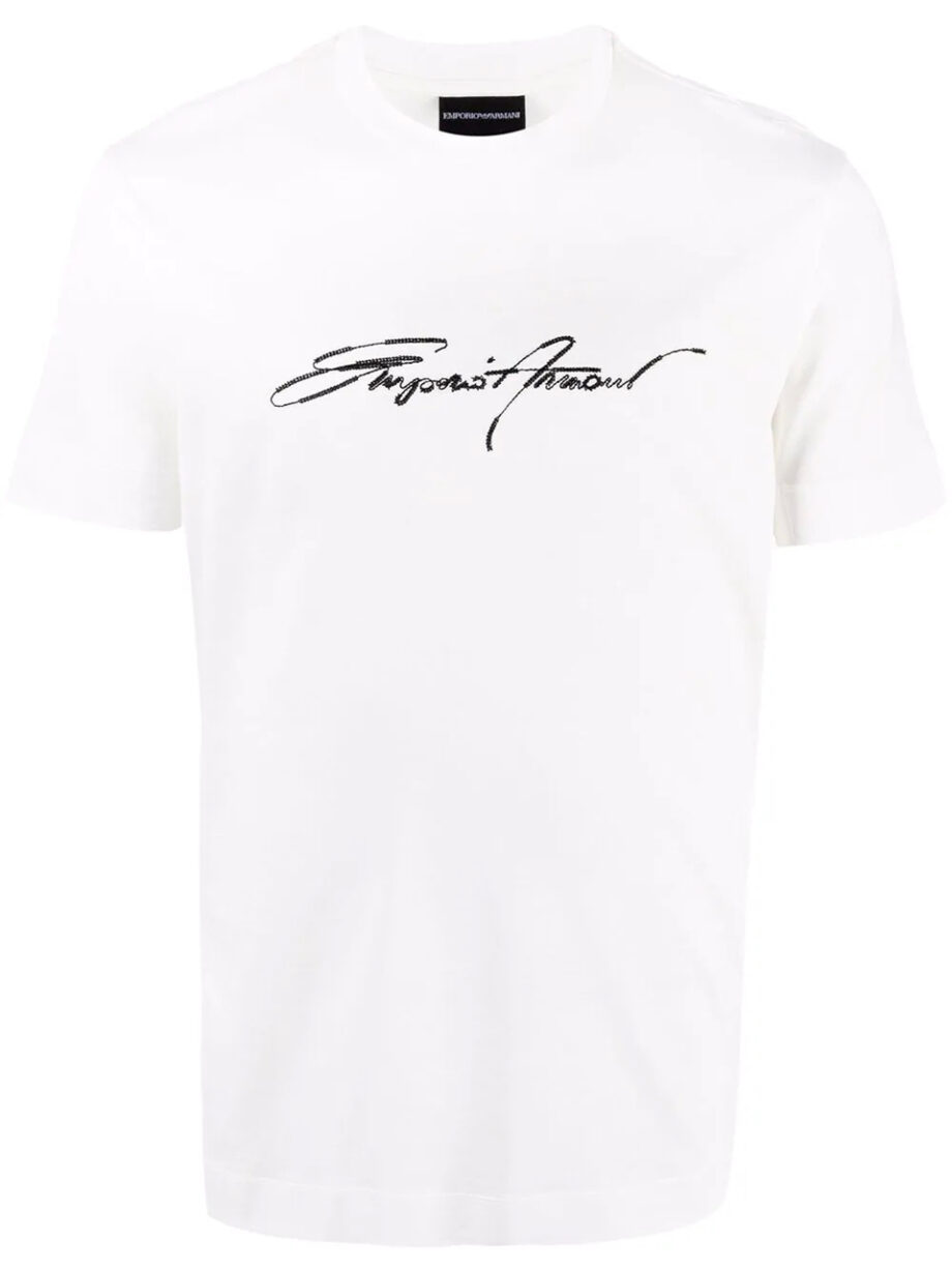 Imagem de: Camiseta Emporio Armani Branca com Estampa Escrita