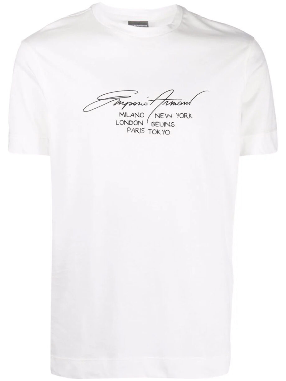 Imagem de: Camiseta Emporio Armani Branca com Estampa Gráfica
