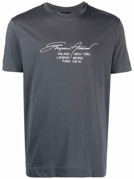 Imagem de: Camiseta Emporio Armani Cinza com Estampa Gráfica