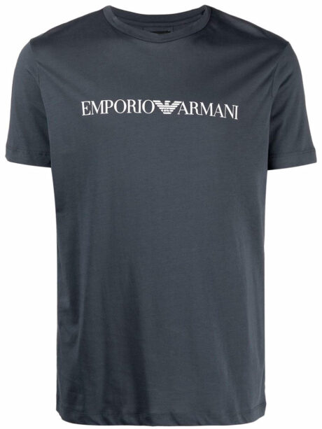 Imagem de: Camiseta Emporio Armani Cinza com Logo Branca