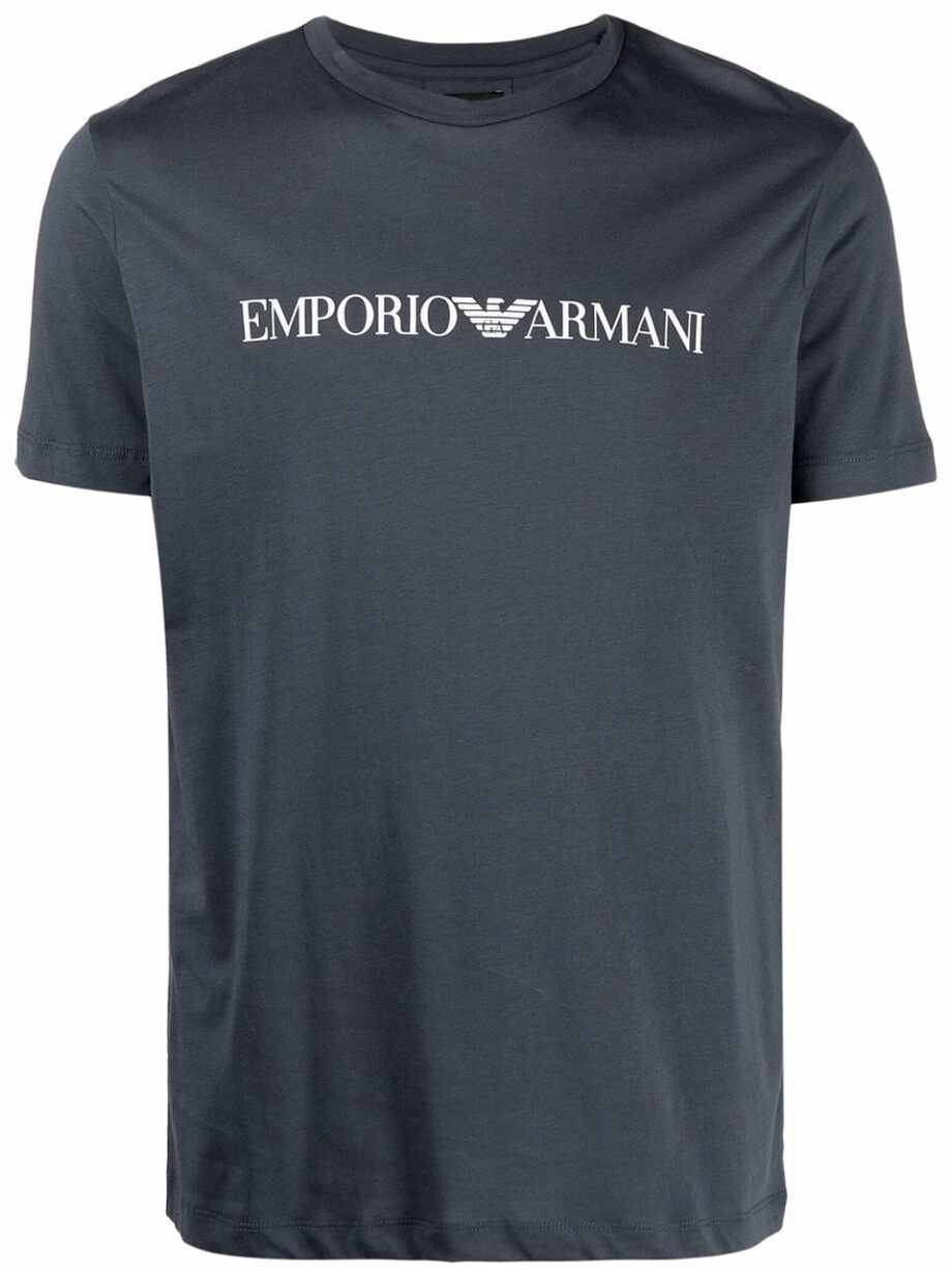 Imagem de: Camiseta Emporio Armani Cinza com Logo Branca