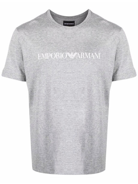 Imagem de: Camiseta Emporio Armani Cinza com Logo Branco