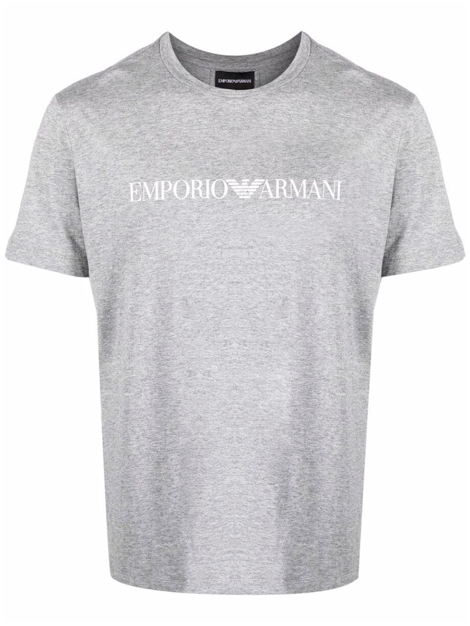 Imagem de: Camiseta Emporio Armani Cinza com Logo Branco