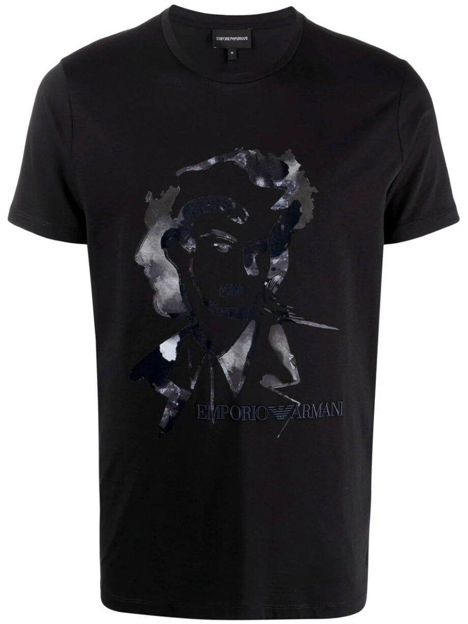 Imagem de: Camiseta Emporio Armani Preta com Estampa Abstrata