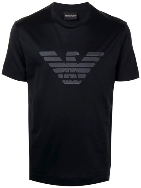 Imagem de: Camiseta Emporio Armani Preta com Estampa Cinza