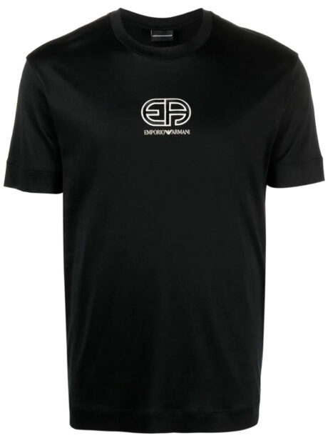 Imagem de: Camiseta Emporio Armani Preta com Logo Bordado
