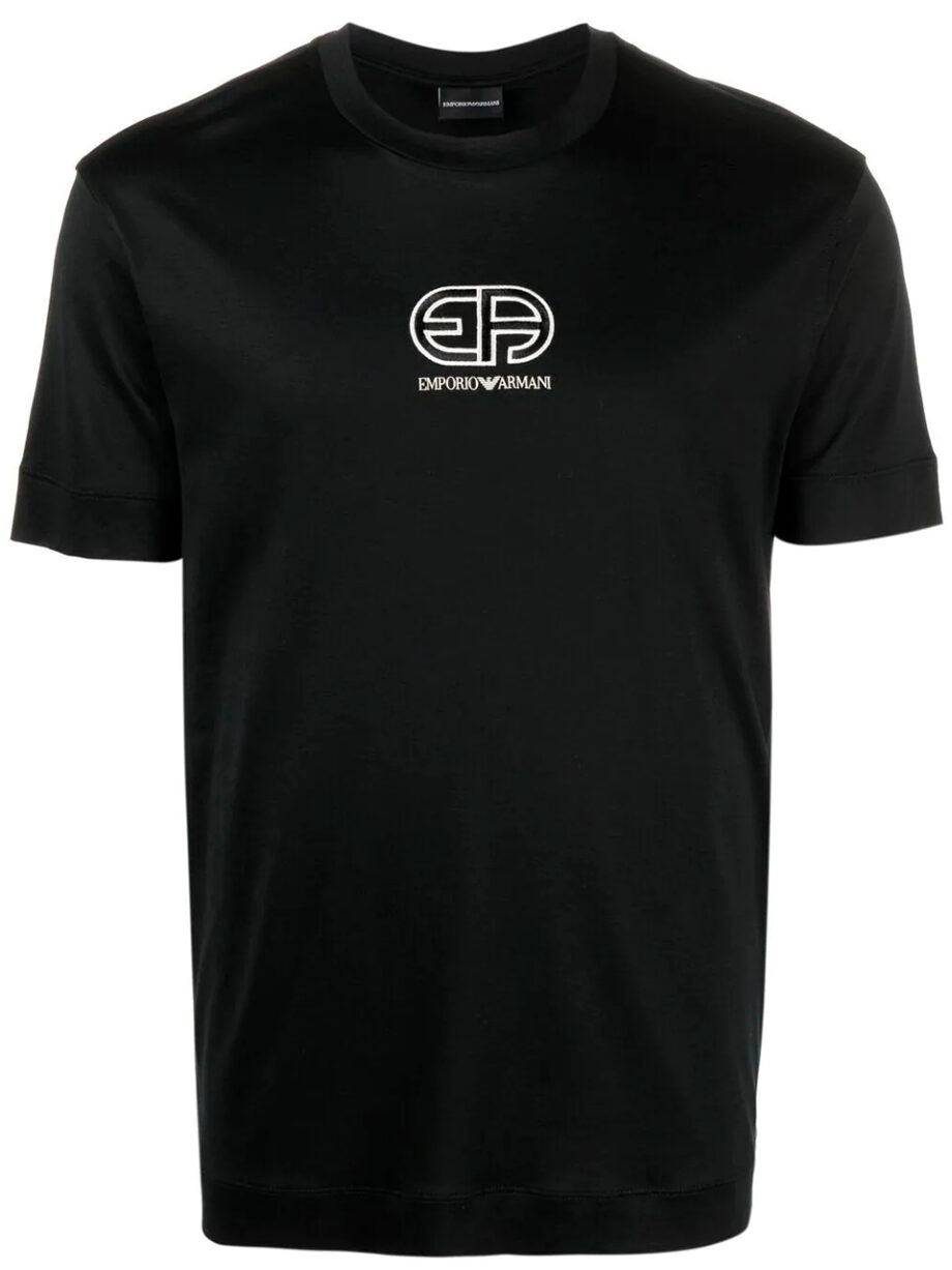 Imagem de: Camiseta Emporio Armani Preta com Logo Bordado